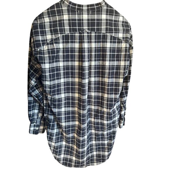 Alex Mill large blue and white plaid Popover Tunic shirt - Picture 3 of 6